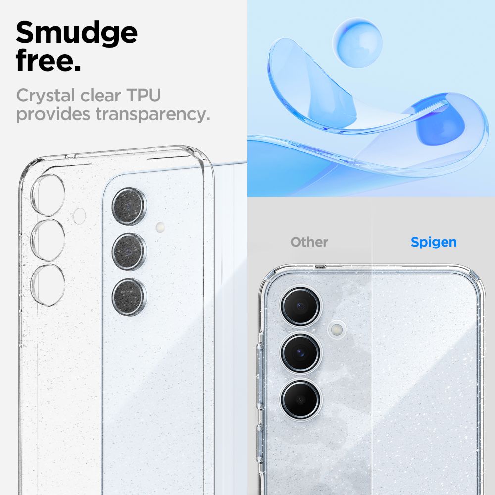 Case for Samsung Galaxy A55 5G A556, Spigen, Liquid Crystal Glitter, Transparent ACS07538