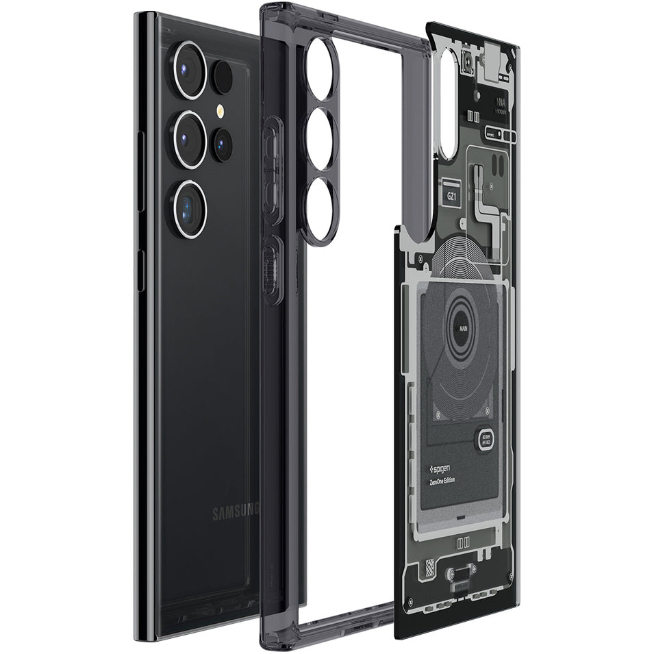 Hoesje voor Samsung Galaxy S24 Ultra S928, Spigen, Ultra Hybrid Zero One, Zwart 