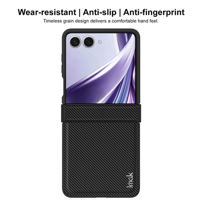 Hoesje voor Samsung Galaxy Z Flip8 F776, Imak, Carbon, Zwart
