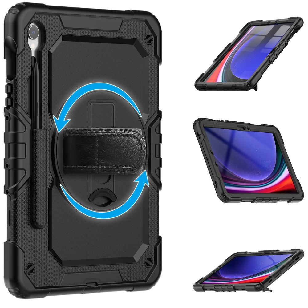 Hoes voor Samsung Galaxy Tab S10 Lite / Tab S10 FE / Tab S9 FE / Tab S9, Tech-Protect, Solid360, Zwart