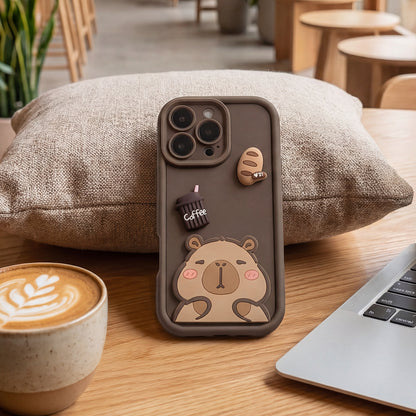 Hoes voor Samsung Galaxy S25 Ultra S938, OEM, Ultra Trendy 3D Capybara, Bruin