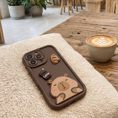 Hoes voor Samsung Galaxy S25 Ultra S938, OEM, Ultra Trendy 3D Capybara, Bruin