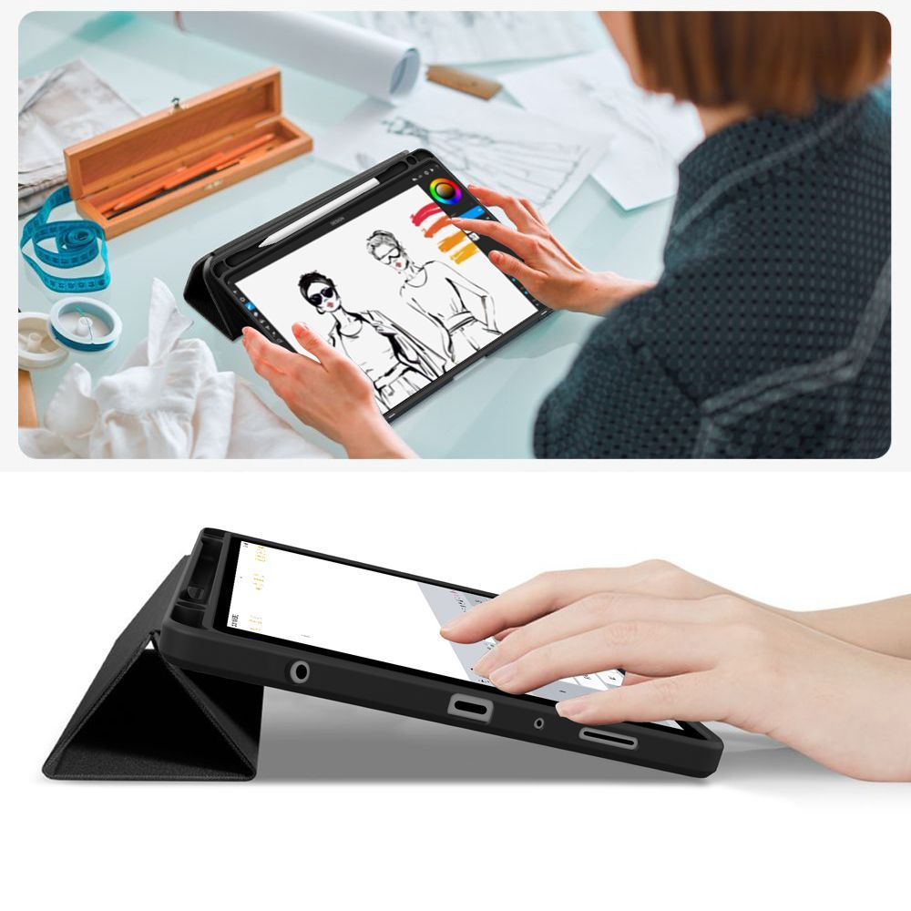 Hoes voor Samsung Galaxy Tab A11 / Tab A9, Tech-Protect, SC PEN Hybrid, Zwart