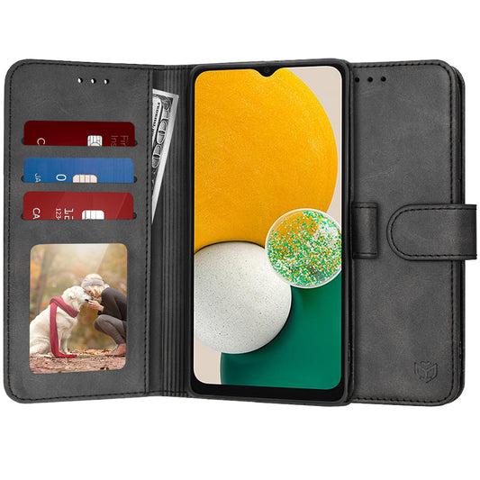Hoes voor Samsung Galaxy A04s A047 / A13 5G A136, Techsuit, Diary Book, Zwart