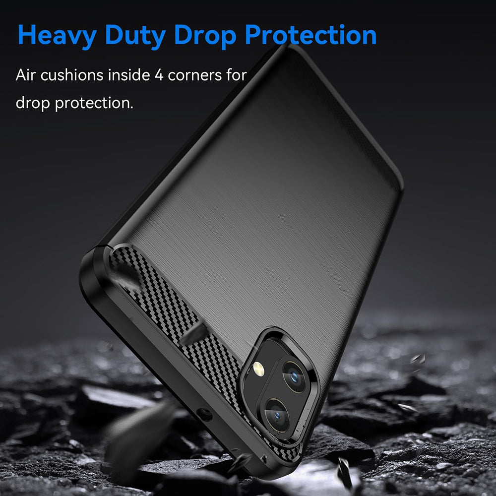 Hoes voor Samsung Galaxy A05 A055, Techsuit, Carbon, Zwart