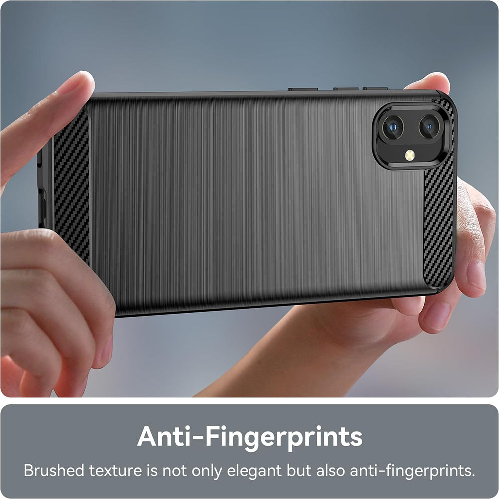 Hoes voor Samsung Galaxy A05 A055, Techsuit, Carbon, Zwart