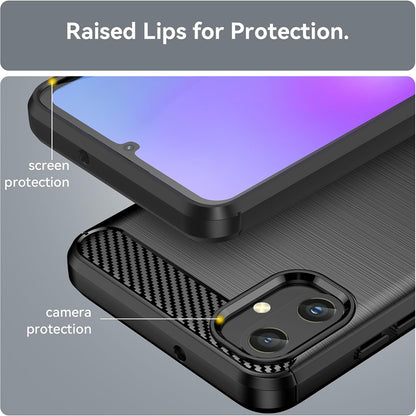 Hoes voor Samsung Galaxy A05 A055, Techsuit, Carbon, Zwart