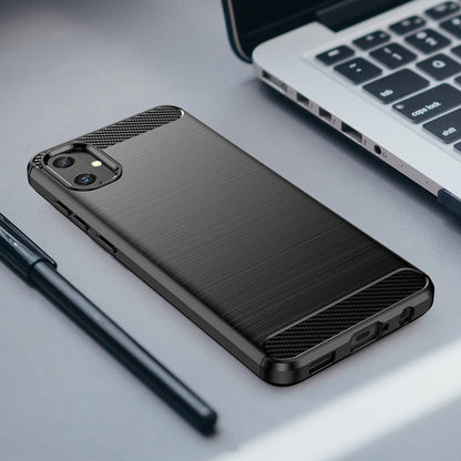 Hoes voor Samsung Galaxy A05 A055, Techsuit, Carbon, Zwart