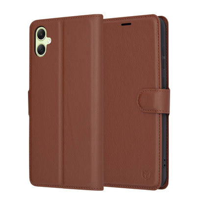 Hoes voor Samsung Galaxy A05 A055, Techsuit, Leather Folio, Bruin