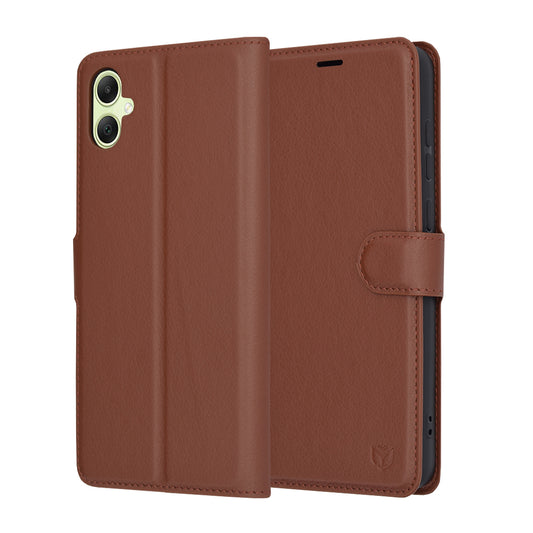 Hoes voor Samsung Galaxy A05 A055, Techsuit, Leather Folio, Bruin