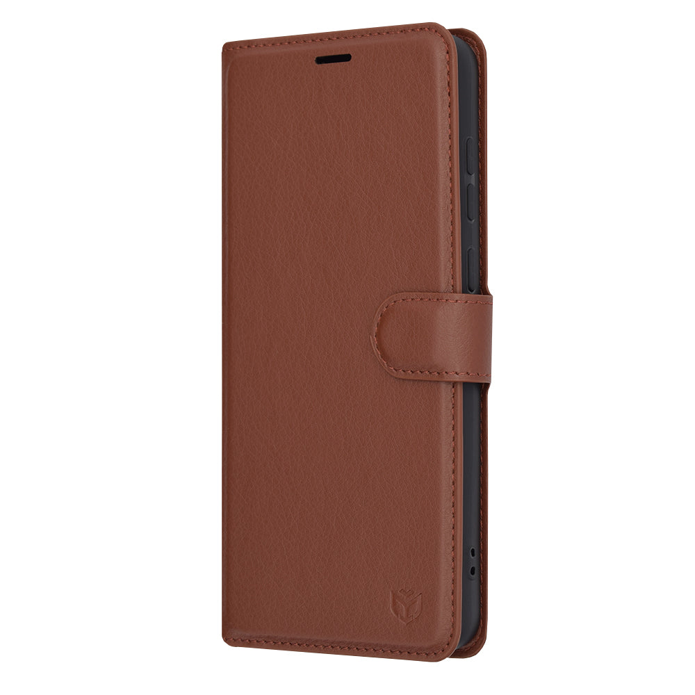 Hoes voor Samsung Galaxy A05 A055, Techsuit, Leather Folio, Bruin