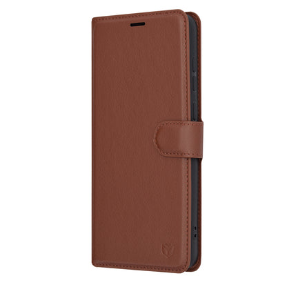 Hoes voor Samsung Galaxy A05 A055, Techsuit, Leather Folio, Bruin