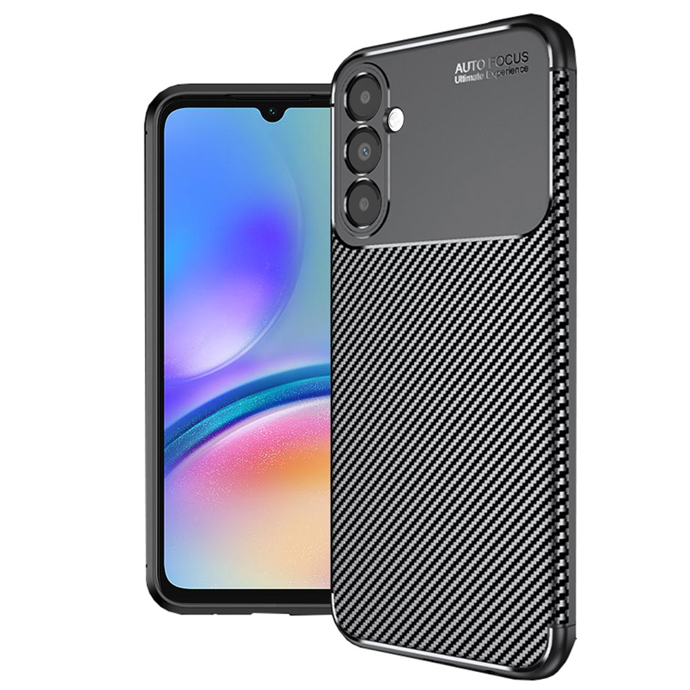 Hoes voor Samsung Galaxy A05s A057, Techsuit, CarbonFiber, Zwart