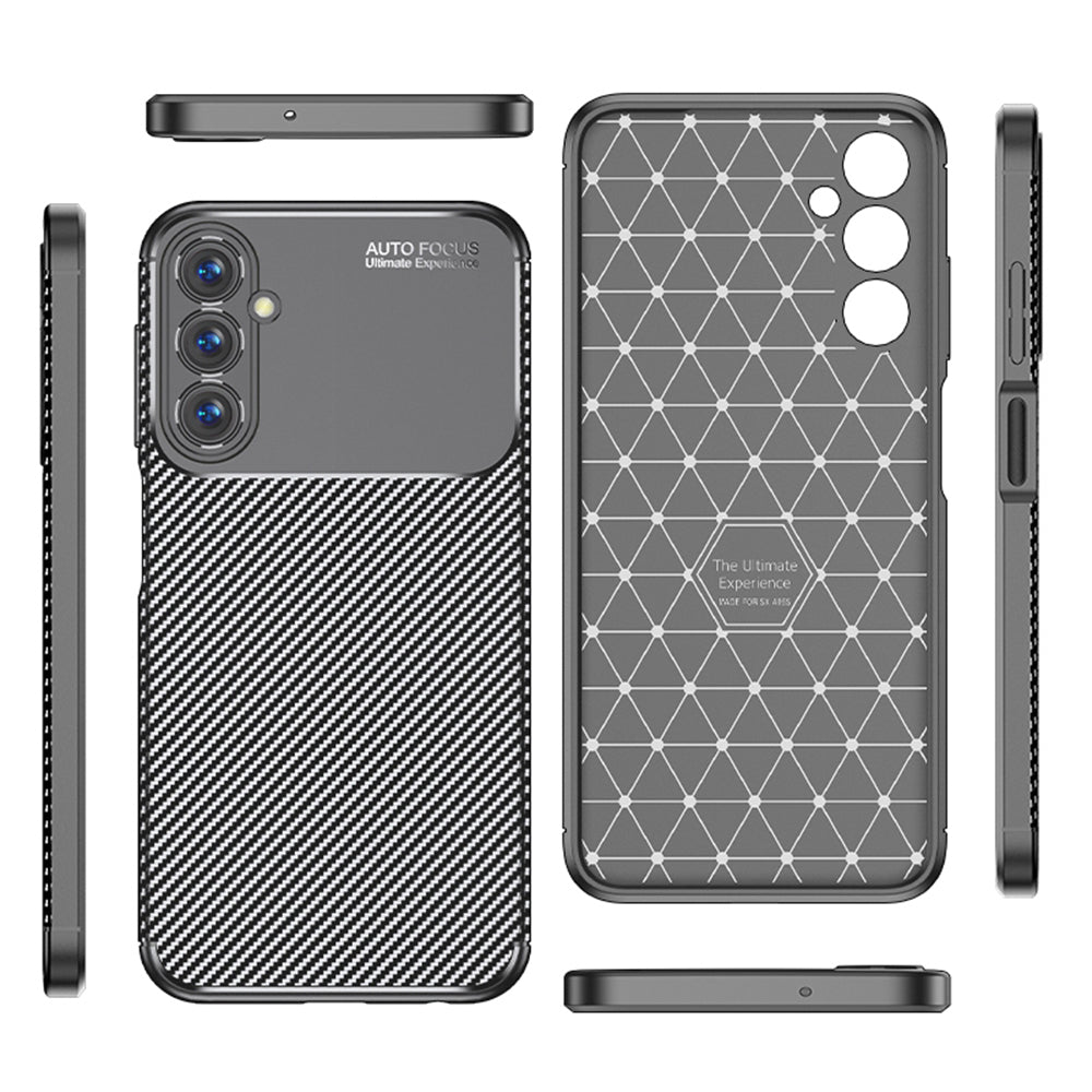 Hoes voor Samsung Galaxy A05s A057, Techsuit, CarbonFiber, Zwart