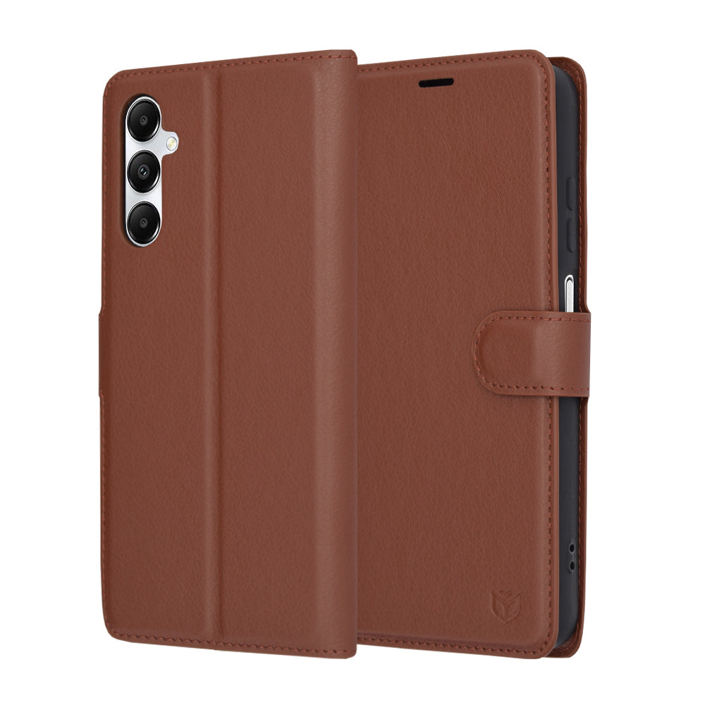 Hoesje voor Samsung Galaxy A05s A057, Techsuit, Leather Folio, Bruin