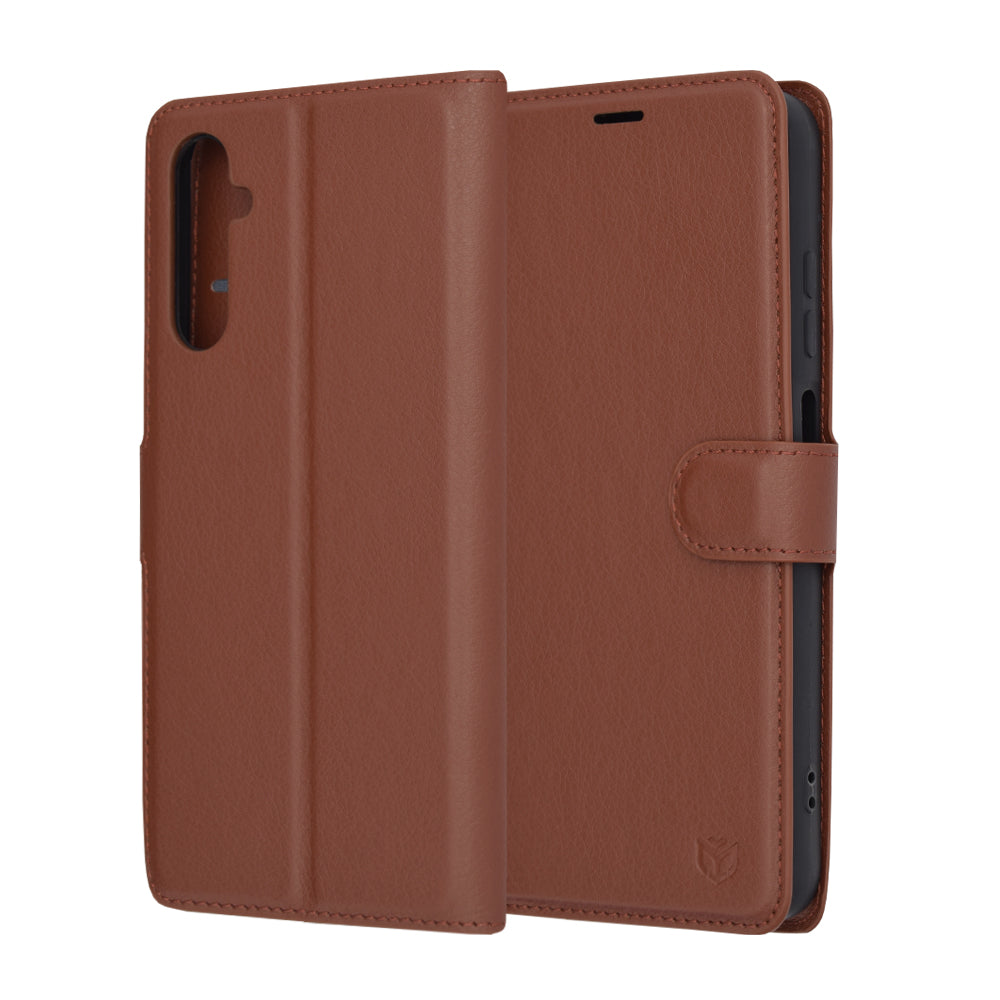 Hoesje voor Samsung Galaxy A05s A057, Techsuit, Leather Folio, Bruin