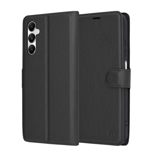 Hoes voor Samsung Galaxy A05s A057, Techsuit, Leather Folio, Zwart