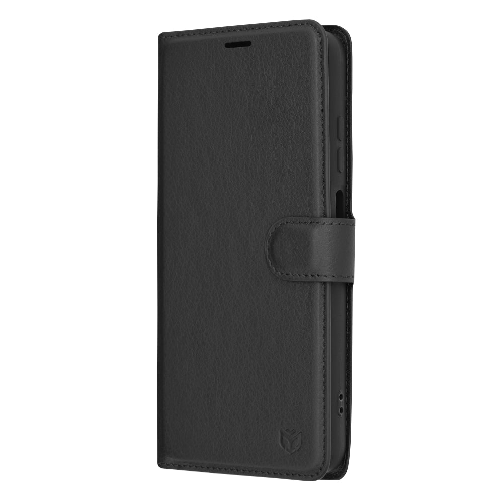 Hoes voor Samsung Galaxy A05s A057, Techsuit, Leather Folio, Zwart