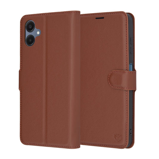 Hoes voor Samsung Galaxy A06 A065, Techsuit, Leather Folio, Bruin