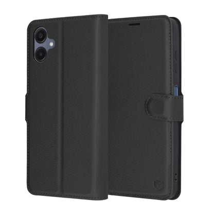 Hoes voor Samsung Galaxy A06 A065, Techsuit, Leather Folio, Zwart