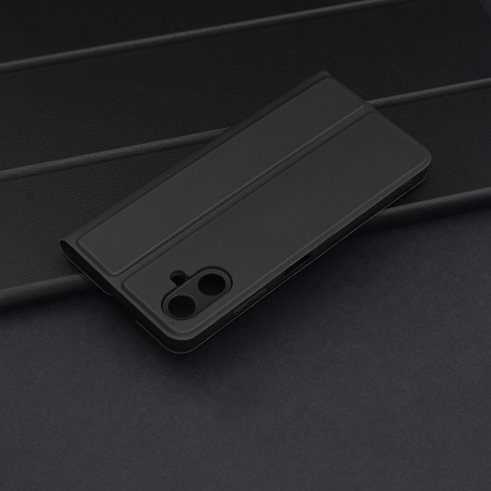 Hoes voor Samsung Galaxy A06 A065, Techsuit, Magskin Book, Zwart
