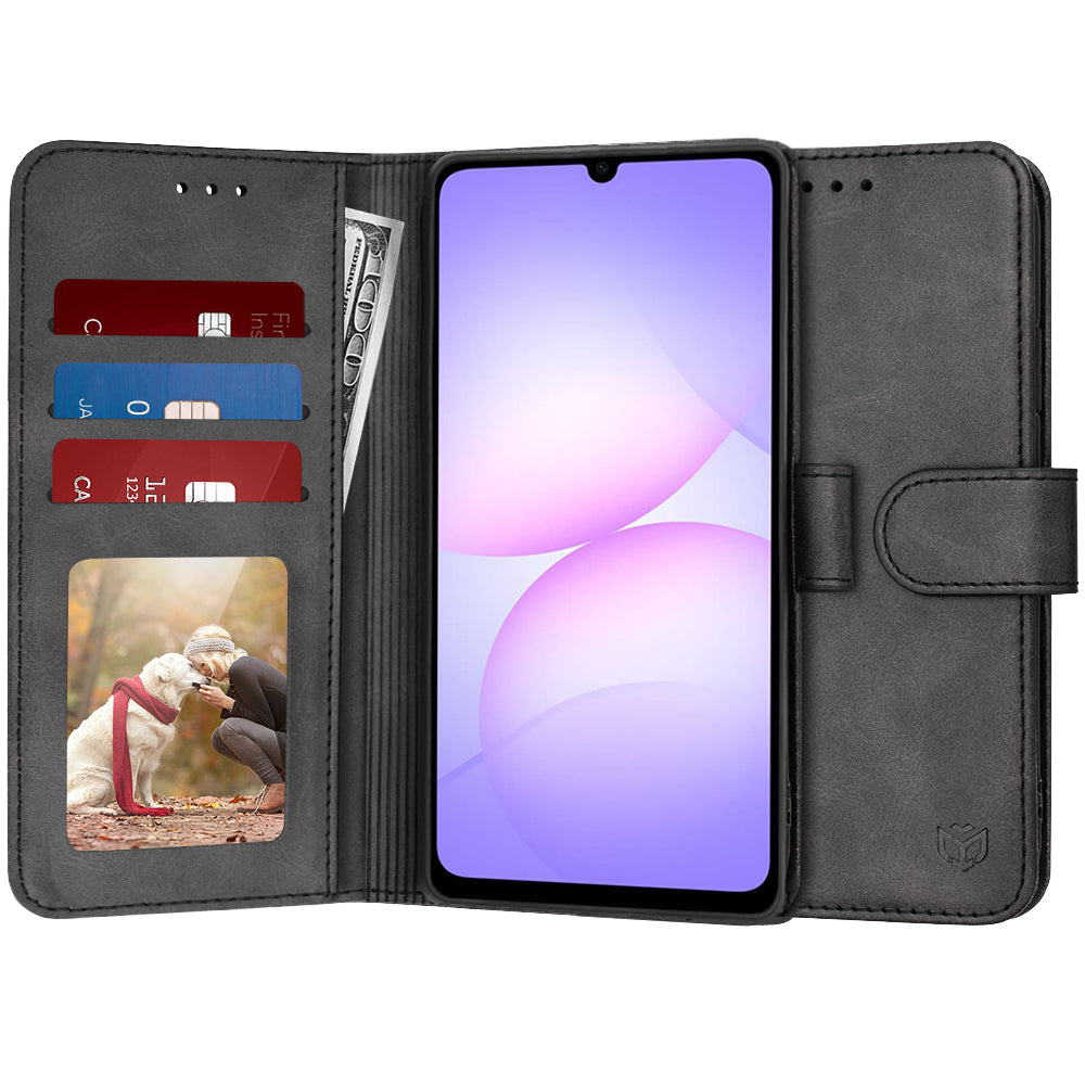 Hoes voor Samsung Galaxy A07 4G A075, Techsuit, Diary Book, Zwart