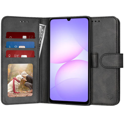 Hoes voor Samsung Galaxy A07 4G A075, Techsuit, Diary Book, Zwart