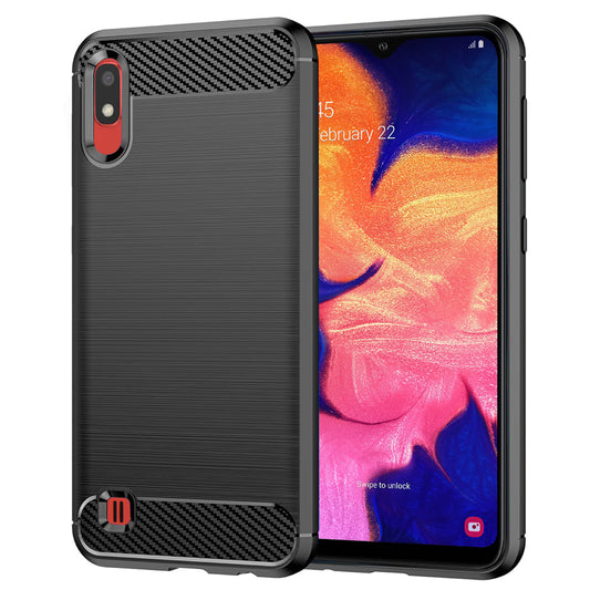 Hoes voor Samsung Galaxy A10 A105 / M10 M105, Techsuit, Carbon, Zwart