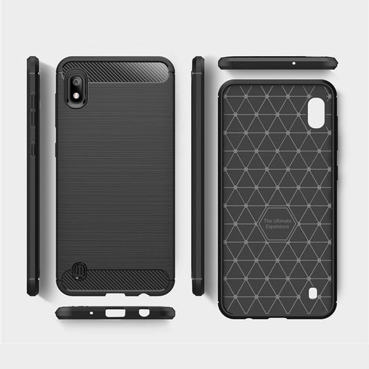 Hoes voor Samsung Galaxy A10 A105 / M10 M105, Techsuit, Carbon, Zwart