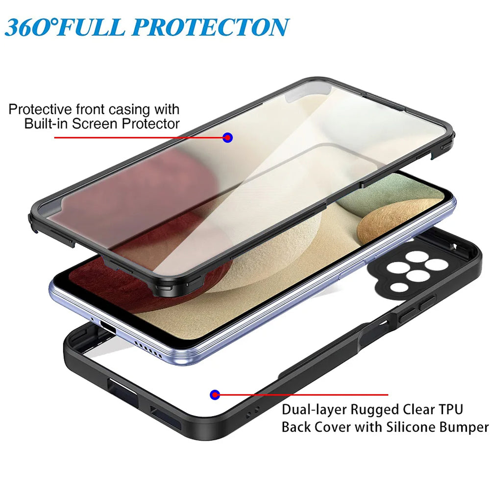 Hoes voor Samsung Galaxy A12 A125, Techsuit, ColorVerse 360, Zwart