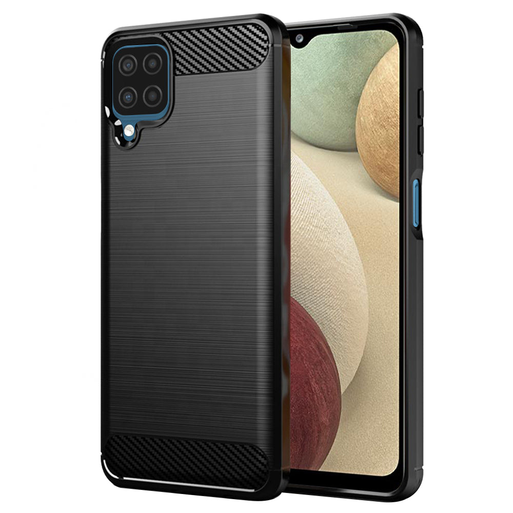 Hoes voor Samsung Galaxy A12 Nacho A127 / A12 A125, Techsuit, Carbon, Zwart