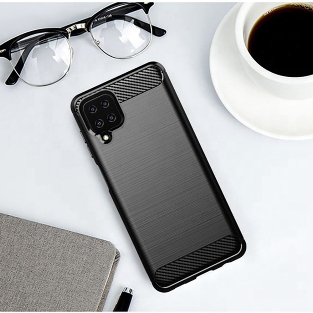 Hoes voor Samsung Galaxy A12 Nacho A127 / A12 A125, Techsuit, Carbon, Zwart