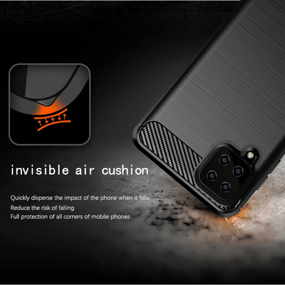 Hoes voor Samsung Galaxy A12 Nacho A127 / A12 A125, Techsuit, Carbon, Zwart