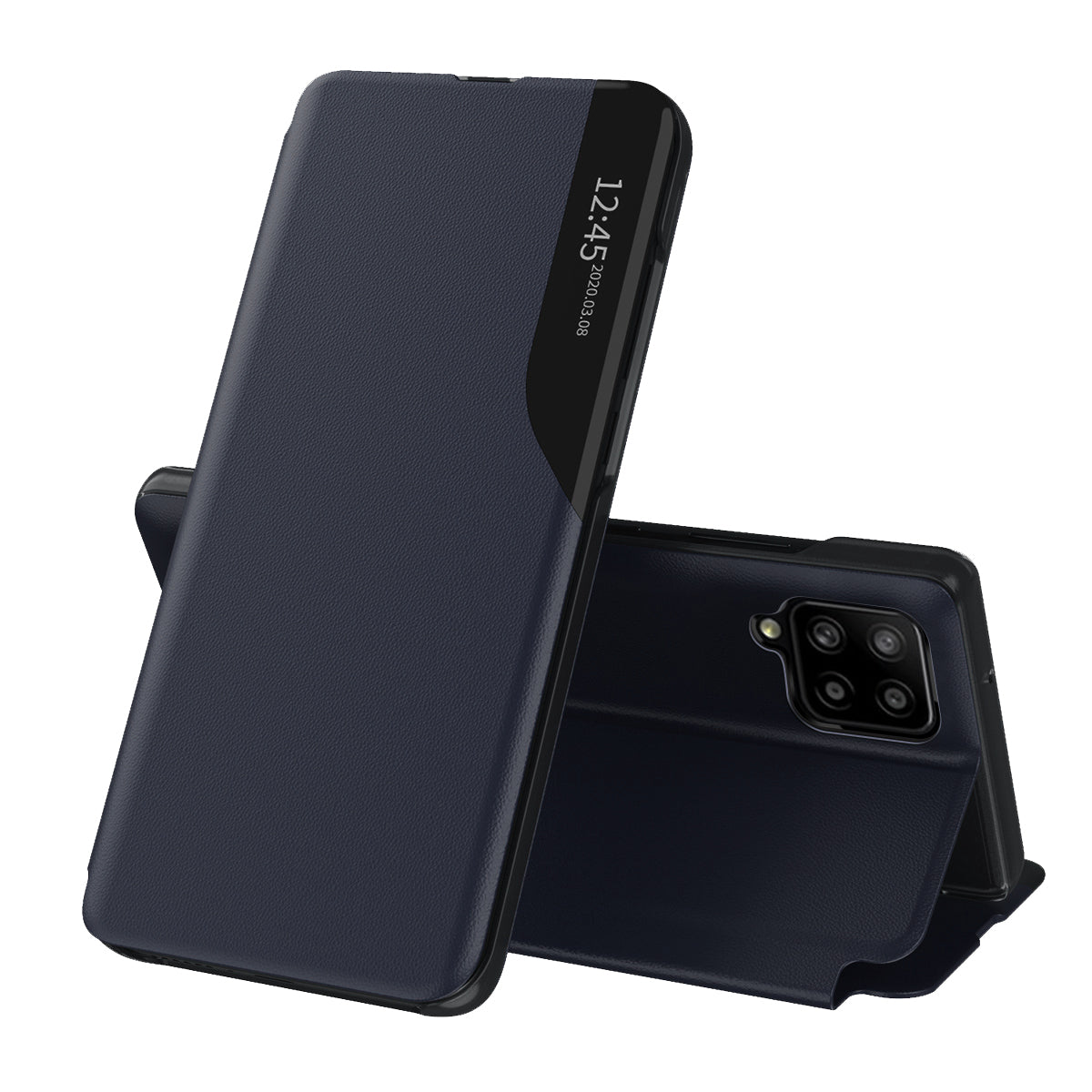 Hoes voor Samsung Galaxy A12 Nacho A127 / A12 A125, Techsuit, eFold, Donkerblauw