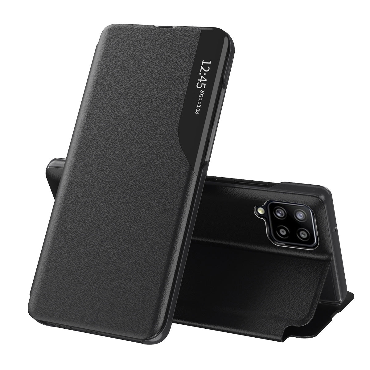 Hoes voor Samsung Galaxy A12 Nacho A127 / A12 A125, Techsuit, eFold, Zwart