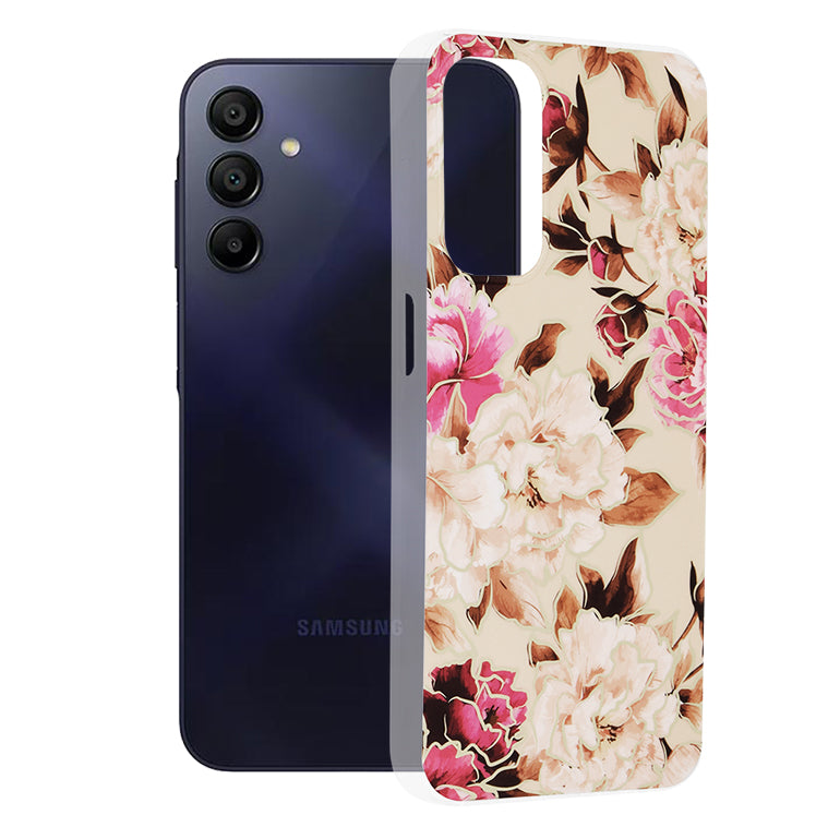 Hoes voor Samsung Galaxy A15 5G A156 / A15 A155, Techsuit, Marble, Beige