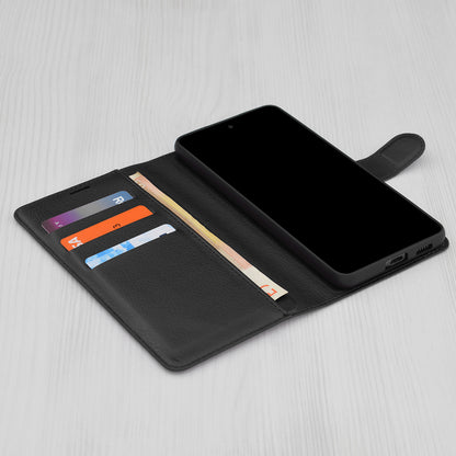 Hoes voor Samsung Galaxy A16 5G A166 / A16 4G A165, Techsuit, Leather Folio, Zwart