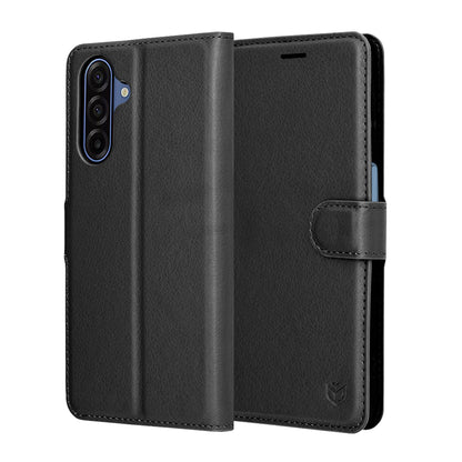 Hoes voor Samsung Galaxy A17 4G / A17 5G, Techsuit, Leather Folio, Zwart
