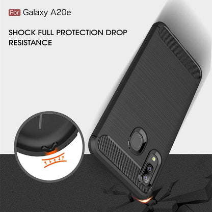 Hoes voor Samsung Galaxy A20e A202, Techsuit, Carbon, Zwart