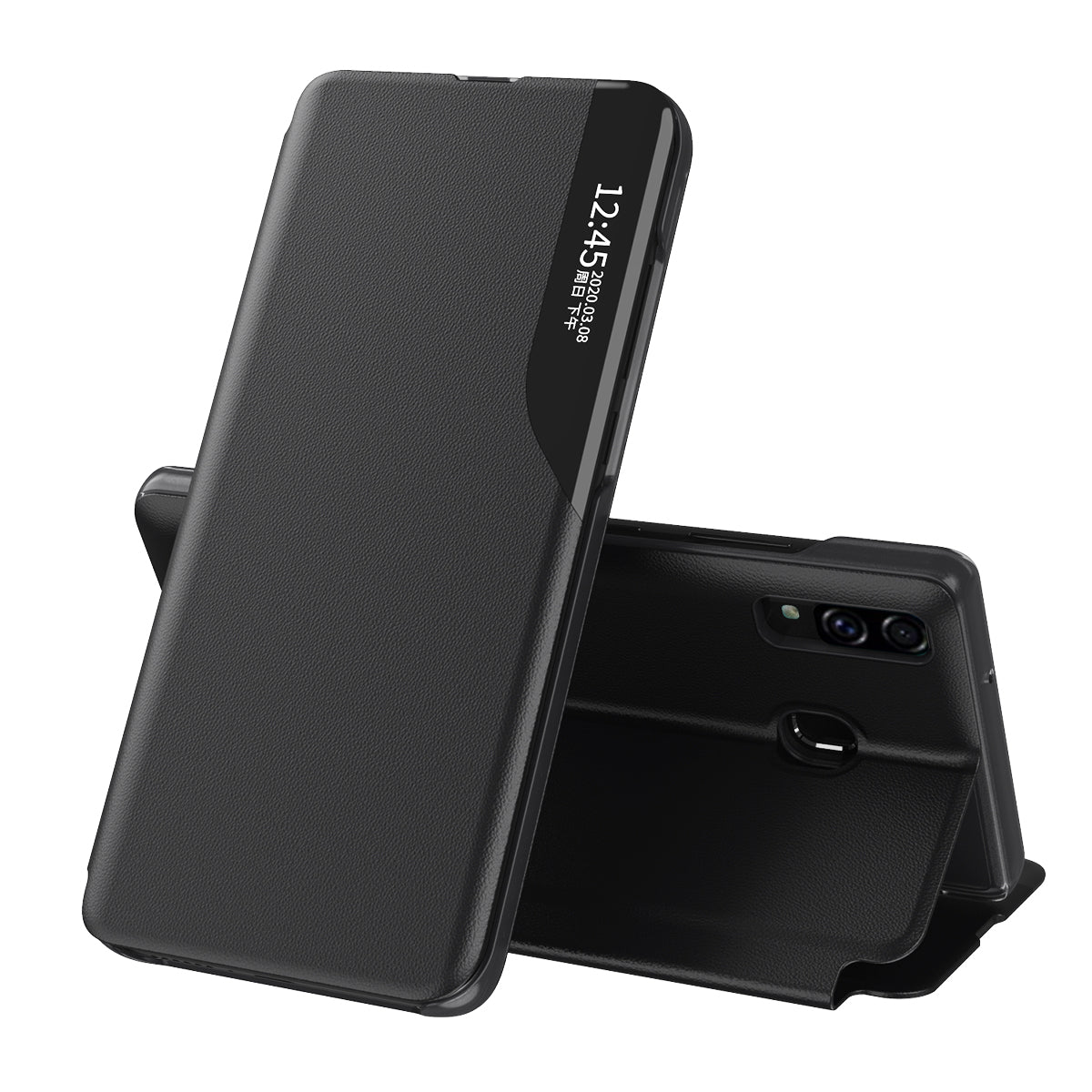 Hoes voor Samsung Galaxy A20e A202, Techsuit, eFold, Zwart