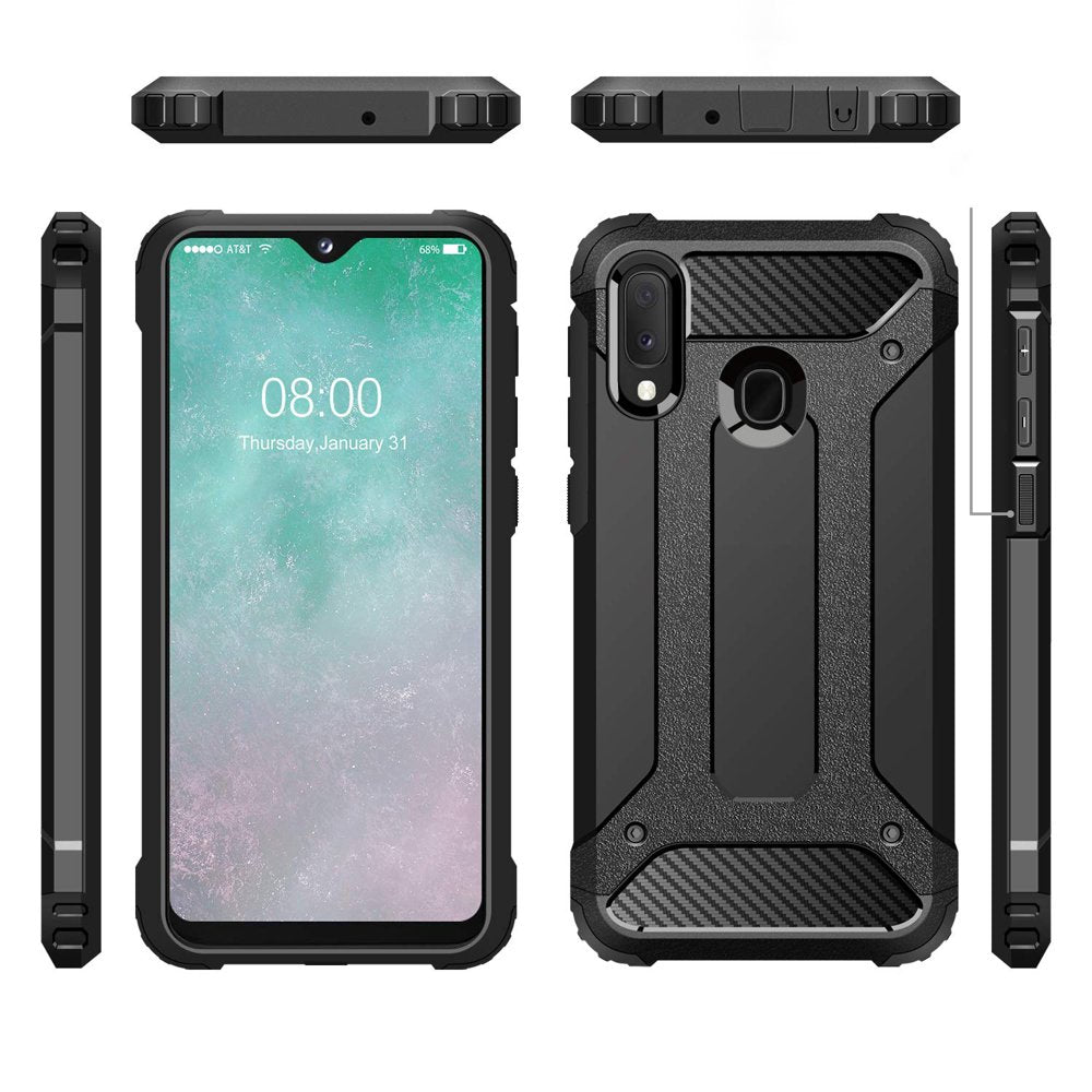 Hoes voor Samsung Galaxy A20e A202, Techsuit, Hybrid Armor, Zwart