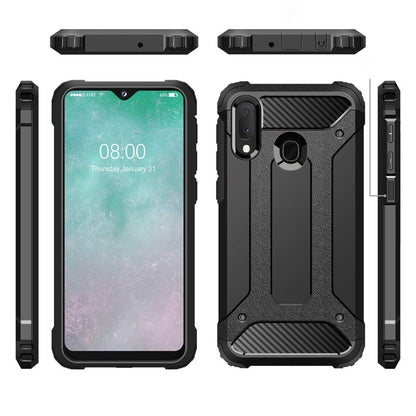 Hoes voor Samsung Galaxy A20e A202, Techsuit, Hybrid Armor, Zwart