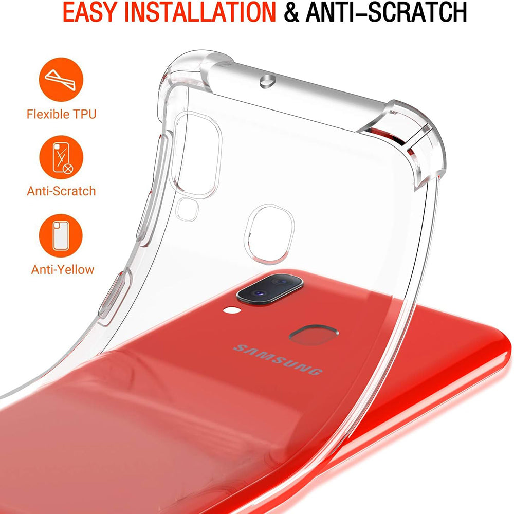 Hoes voor Samsung Galaxy A20e A202, Techsuit, Schokbestendig Transparant