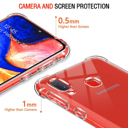 Hoes voor Samsung Galaxy A20e A202, Techsuit, Schokbestendig Transparant