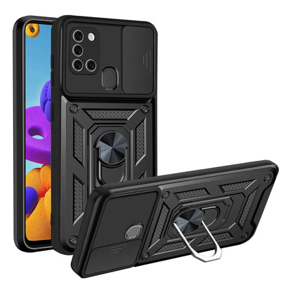 Hoes voor Samsung Galaxy A21s A217, Techsuit, CamShield, Zwart