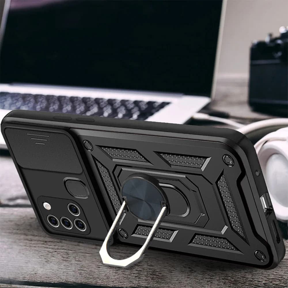 Hoes voor Samsung Galaxy A21s A217, Techsuit, CamShield, Zwart