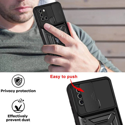 Hoes voor Samsung Galaxy A21s A217, Techsuit, CamShield, Zwart