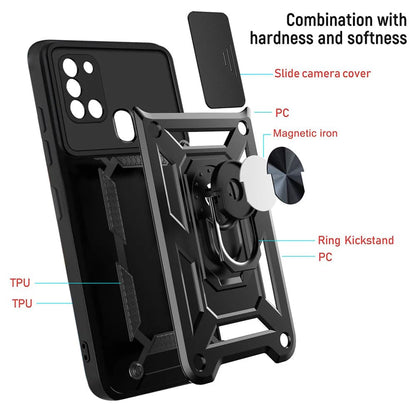 Hoes voor Samsung Galaxy A21s A217, Techsuit, CamShield, Zwart
