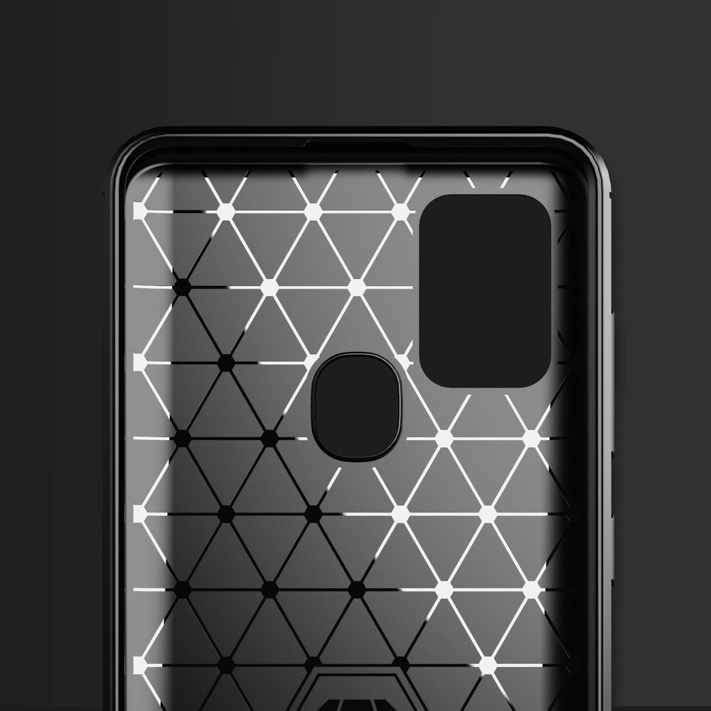 Hoes voor Samsung Galaxy A21s A217, Techsuit, Carbon, Zwart