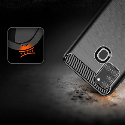 Hoes voor Samsung Galaxy A21s A217, Techsuit, Carbon, Zwart